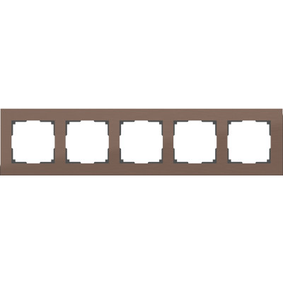 WL11-Frame-05 / Рамка на 5 постов (коричневый алюминий) Aluminium