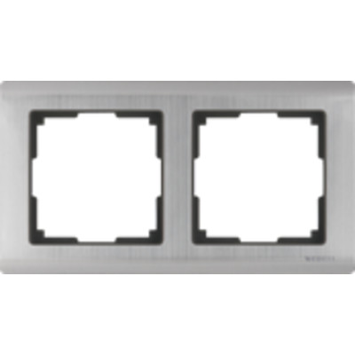 WL02-Frame-02 / Рамка на 2 поста (глянцевый никель) Metallic