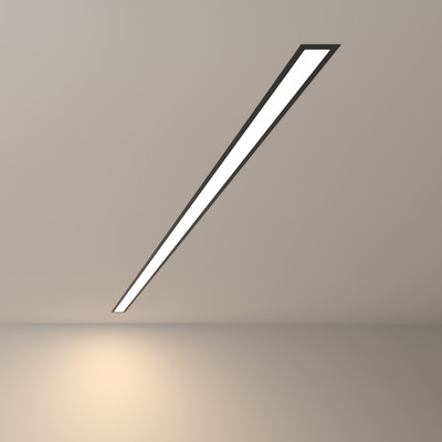 Линейный светодиодный встраиваемый светильник 128см 25W 4200К черный матовый (100-300-128)