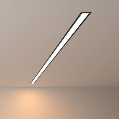 Линейный светодиодный встраиваемый светильник 128см 25W 3000К черный матовый (100-300-128)