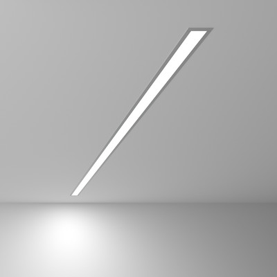 Линейный светодиодный встраиваемый светильник 128см 25W 6500К матовое серебро (100-300-128)
