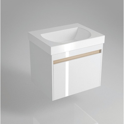 Тумба BUONGIORNO под умывальник подвесная 60 см белый с 1 выдвижным ящиком + 1 внутренний ящик