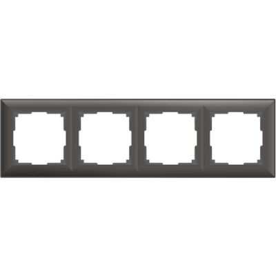 WL14-Frame-04/ Рамка на 4 поста (серо-коричневый) Fiore