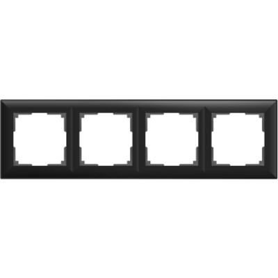 WL14-Frame-04/ Рамка на 4 поста (черный матовый) Fiore