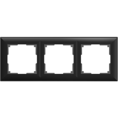 WL14-Frame-03/ Рамка на 3 поста (черный матовый) Fiore