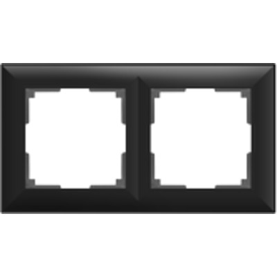 WL14-Frame-02/ Рамка на 2 поста (черный матовый) Fiore