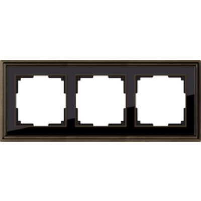 WL17-Frame-03/ Рамка на 3 поста (бронза/черный) Palacio