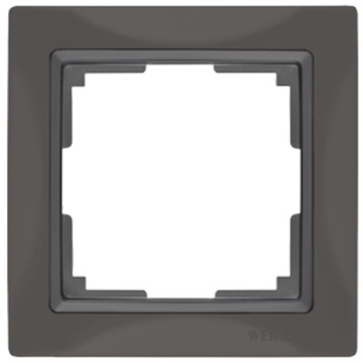 WL03-Frame-01/ Рамка на 1 пост (серо-коричневый, basic)