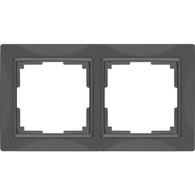 WL03-Frame-02/ Рамка на 2 поста (серо-коричневый, basic)