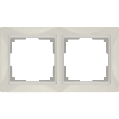WL03-Frame-02/ Рамка на 2 поста (слоновая кость, basic)