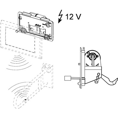 Механизм дистанционной активации смыва унитаза для поручней, питание от сети 12 В
