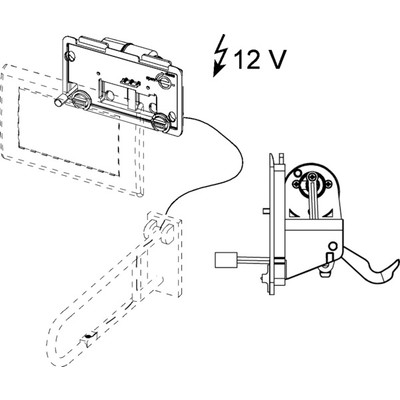 Механизм дистанционной активации смыва унитаза для проводных электронных кнопок, питание от сети 12 В