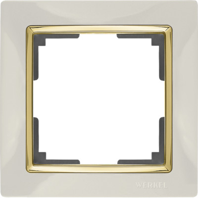 WL03-Frame-01-ivory-GD/ Рамка на 1 пост (слоновая кость/золото) Snabb