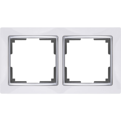 WL03-Frame-02-white /Рамка на 2 поста (белый) Snabb