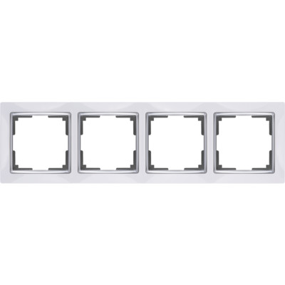 WL03-Frame-04-white /Рамка на 4 поста (белый) Snabb
