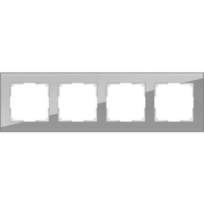 WL01-Frame-04 / Рамка на 4 поста (серый,стекло) Favorit