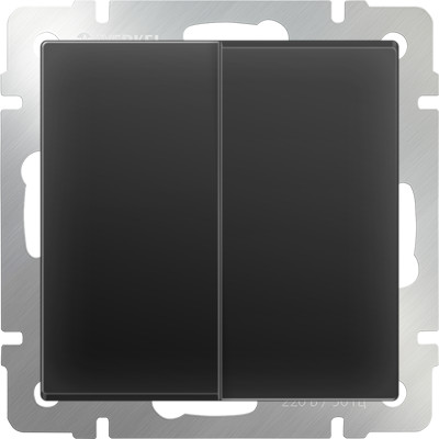 WL08-SW-2G/Выключатель двухклавишный (черный матовый)