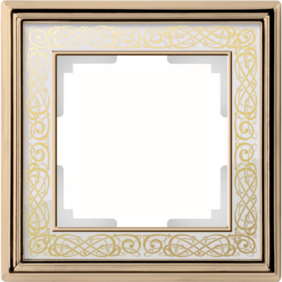 WL77-Frame-01/ Рамка на 1 пост (золото/белый) Palacio Gracia