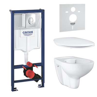 GROHE Solido Compact
Комплект инсталляция и унитаз подвесной безободковый 39586000