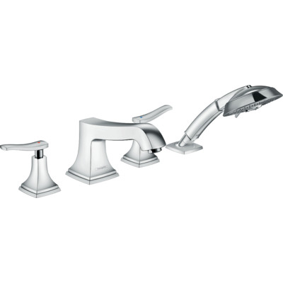 Hansgrohe 31441000 Metropol Classic Смеситель на край ванны, на 4 отверстия, с рычаговыми рукоятками, хром