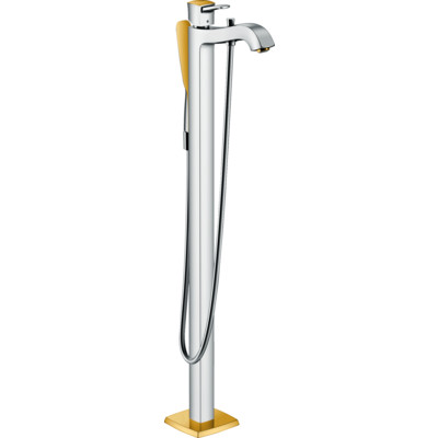 Hansgrohe 31445090 Metropol Classic Смеситель для ванны однорычажный, напольный, с рычаговой рукояткой, хром/под золото