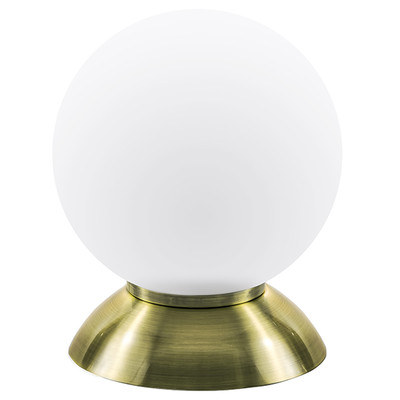 813911*** (MT5092-1EB) Настольная лампа GLOBO 1х40W E14 electroplating bronze/white (в комплекте)