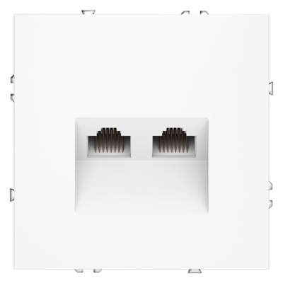 Розетка компьютерная встраиваемая VOLTUM S70 двойная RJ45+RJ45 кат.6, (белый матовый)