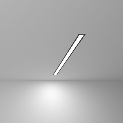 Линейный светодиодный встраиваемый светильник 78см 15W 6500К черный матовый (100-300-78)