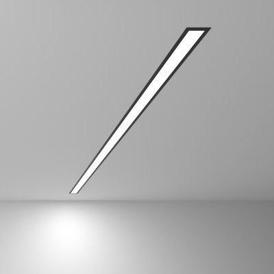 Линейный светодиодный встраиваемый светильник 128см 25W 6500К черный матовый (100-300-128)