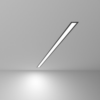 Линейный светодиодный встраиваемый светильник 103см 20W 6500К черный матовый (100-300-103)