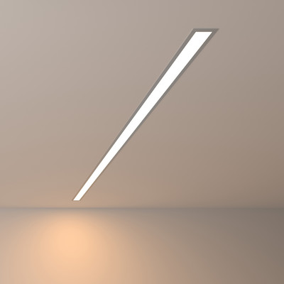 Линейный светодиодный встраиваемый светильник 128см 25W 3000К матовое серебро (100-300-128)