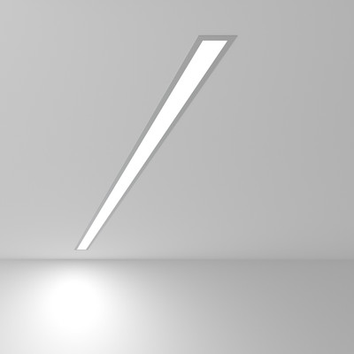 Линейный светодиодный встраиваемый светильник 128см 25W 6500K матовое серебро (101-300-128)