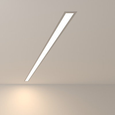 Линейный светодиодный встраиваемый светильник 128см 25W 4200K матовое серебро (101-300-128)