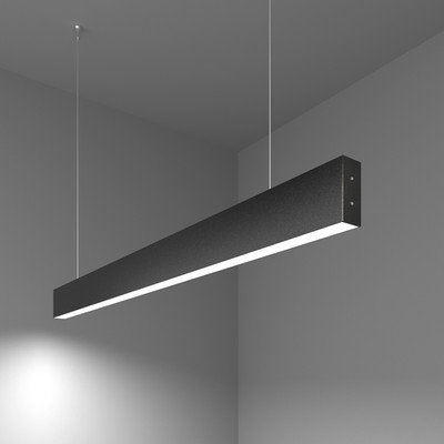 Линейный светодиодный подвесной односторонний светильник 103см 20W 6500K черная шагрень (101-200-30-103)