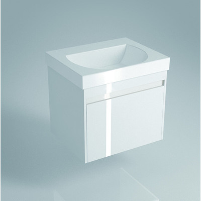 Тумба BUONGIORNO под умывальник подвесная 60 см европейский белый с 1 выдвижным ящиком + 1 внутренний ящик