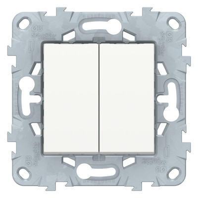 UNICA NEW переключатель 2-клав, перекрестный, 2 x сх. 7, 10 AX, 250 В, белый